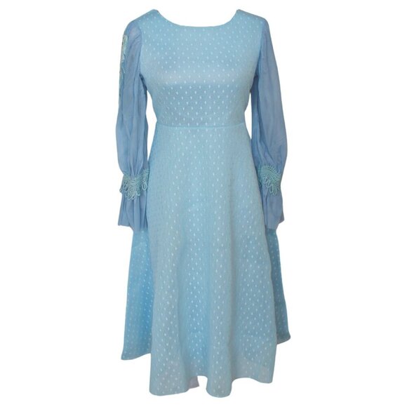 Light Blue Midi Long Sleeve Dress - Picture 1 of 5